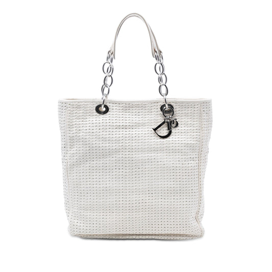 Dior Large Woven Lambskin Lady Dior Soft Shopping Tote