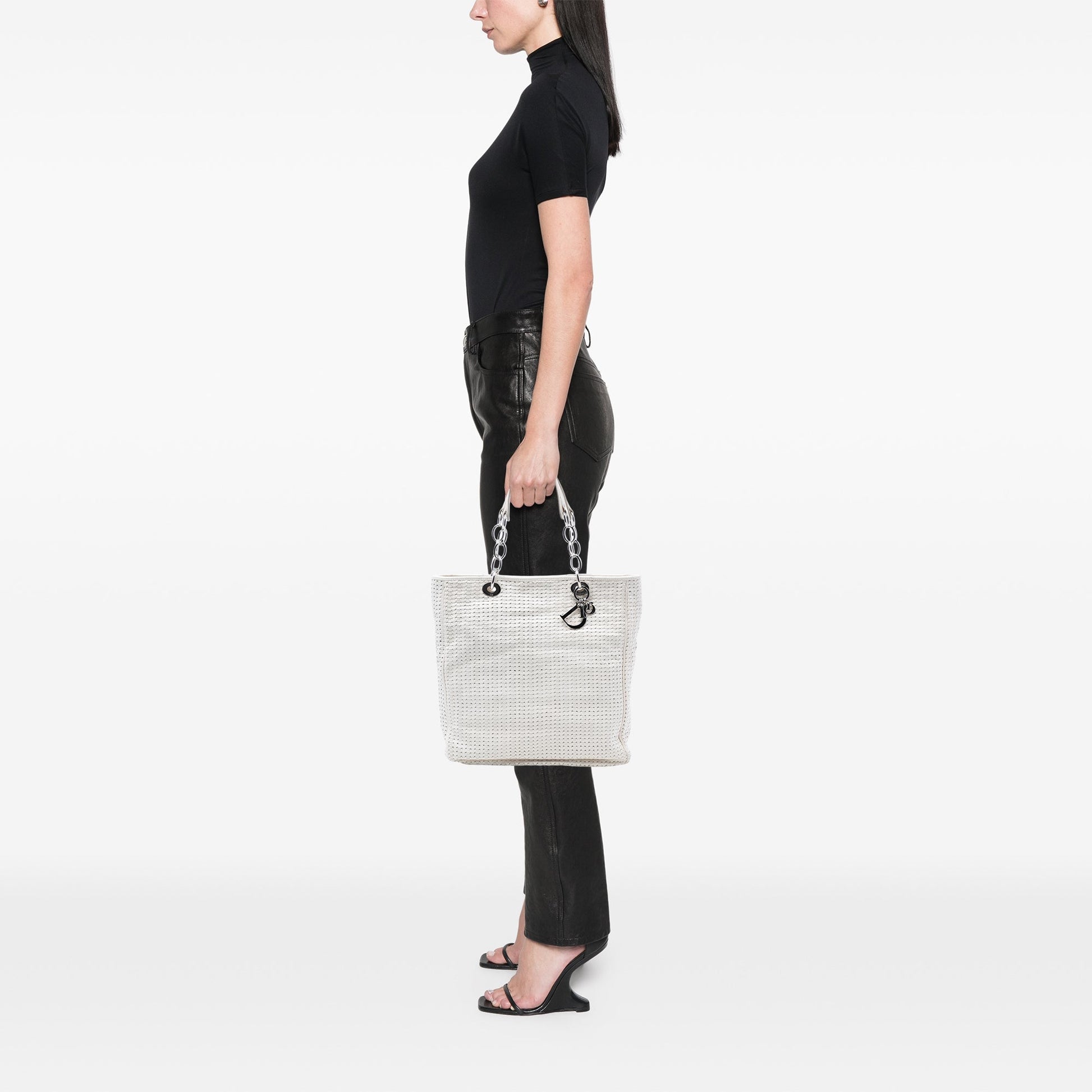 Dior Large Woven Lambskin Lady Dior Soft Shopping Tote