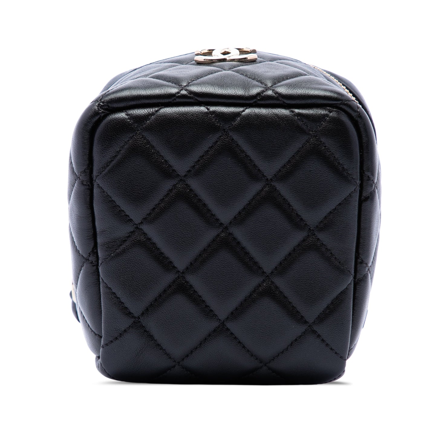 Chanel CC Quilted Lambskin Cube Wristlet Vanity Case