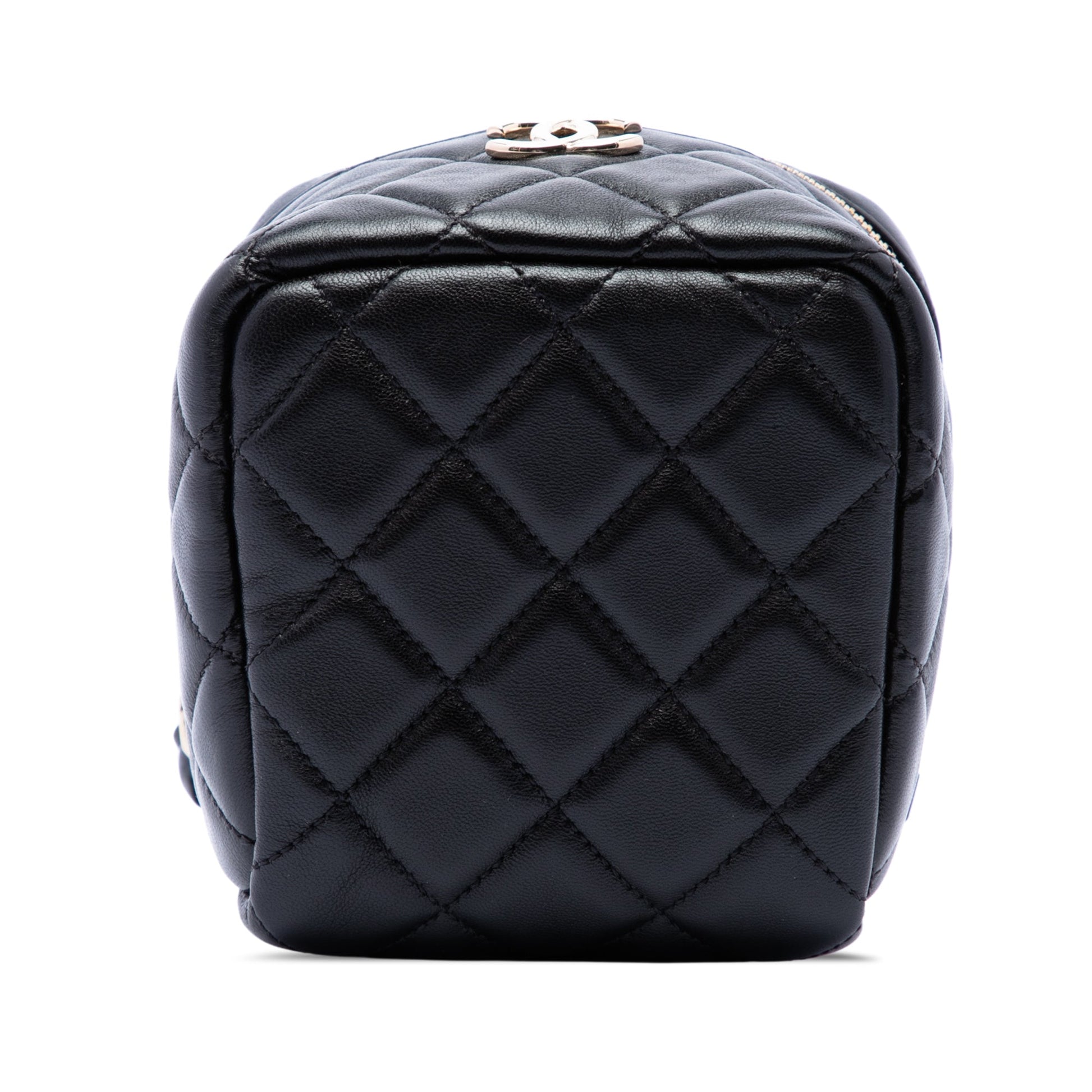 Chanel CC Quilted Lambskin Cube Wristlet Vanity Case