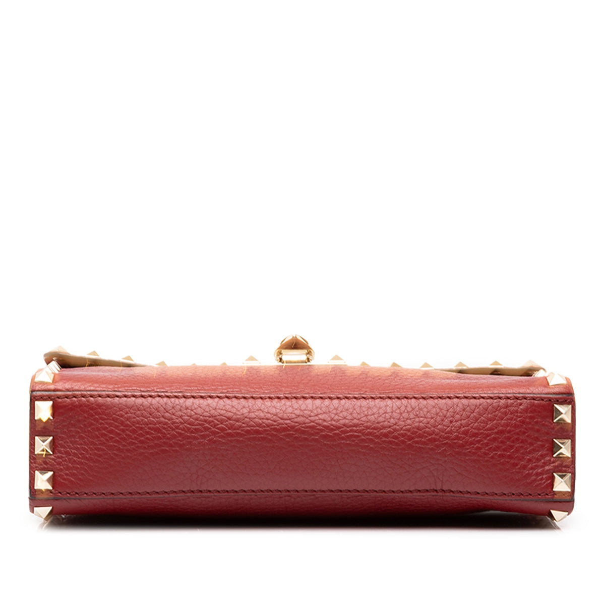 Valentino Medium Pebbled Calfskin Rockstud Flip Lock Crossbody — Red