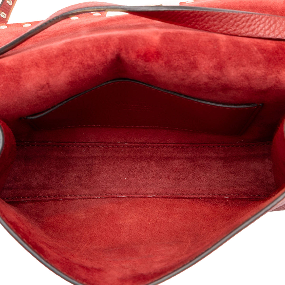 Valentino Medium Pebbled Calfskin Rockstud Flip Lock Crossbody — Red
