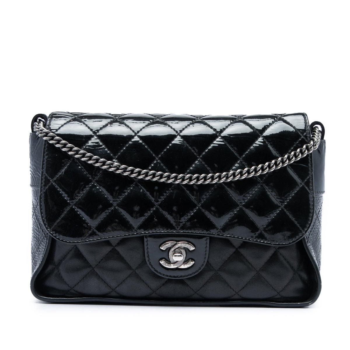 Chanel CC Quilted Lambskin and Patent Bijoux Chain Flap
