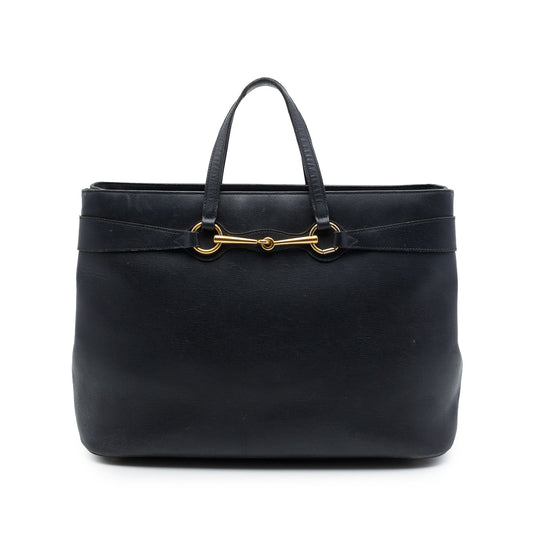 Gucci Calfskin Bright Bit Tote — Black
