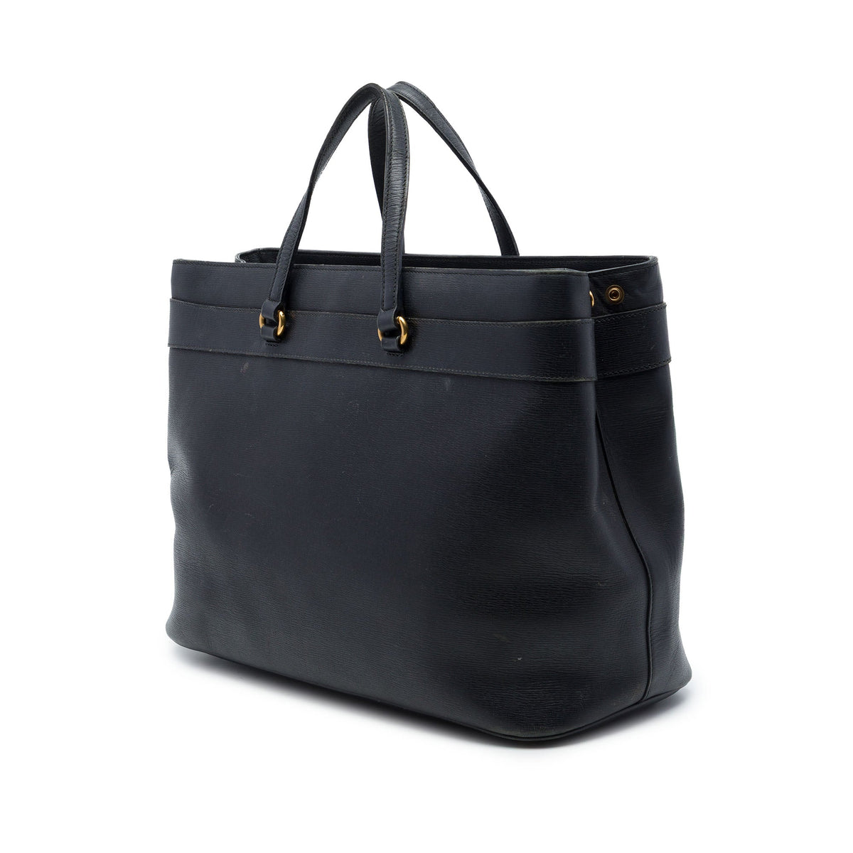 Gucci Calfskin Bright Bit Tote — Black