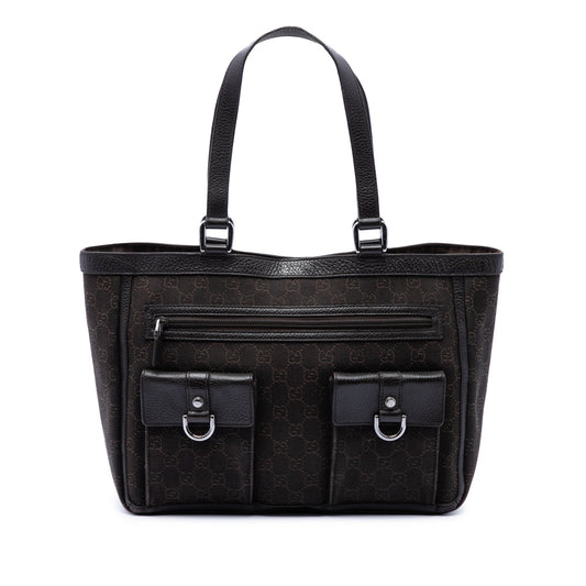 Gucci GG Denim Abbey D Ring Pocket Tote
