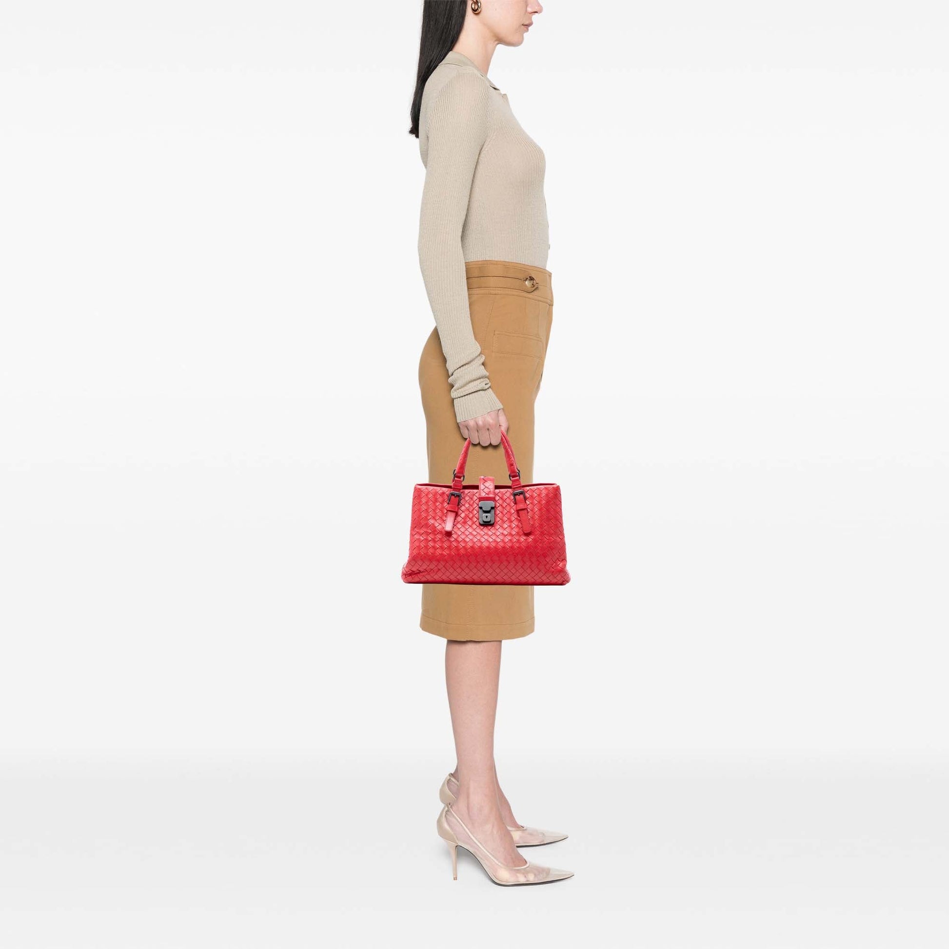 Bottega Veneta Small Nappa Intrecciato Roma Satchel