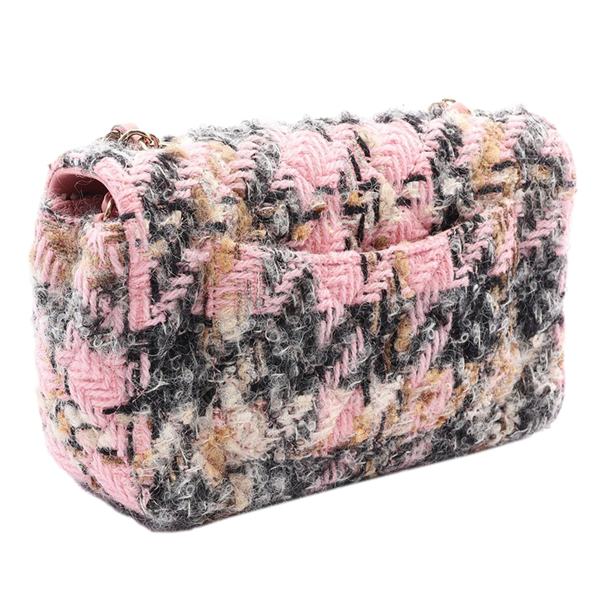 Chanel Mini Rectangular Tweed Single Flap — Pink
