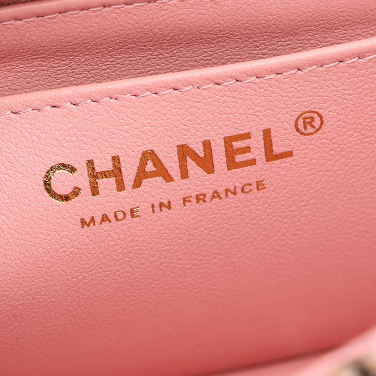 Chanel Mini Rectangular Tweed Single Flap — Pink