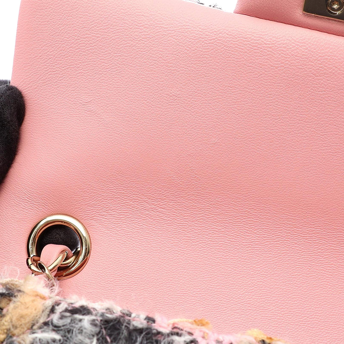 Chanel Mini Rectangular Tweed Single Flap — Pink
