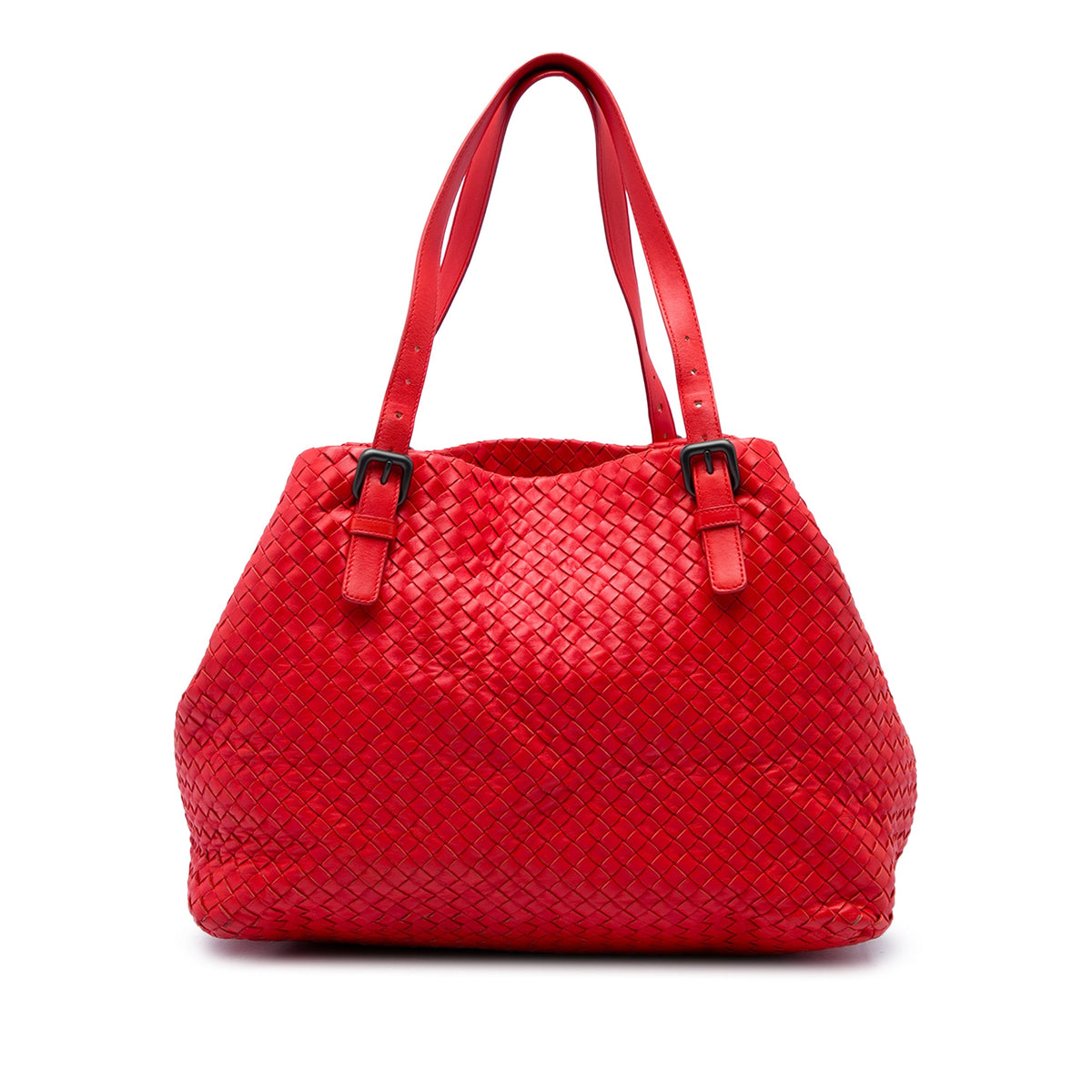 Bottega Veneta Medium Nappa Intrecciato Cesta Tote — Red