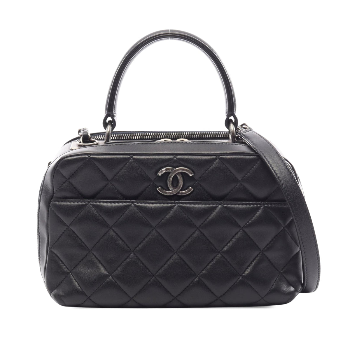 Chanel Small Quilted Calfskin Trendy CC Bowling Bag — Black