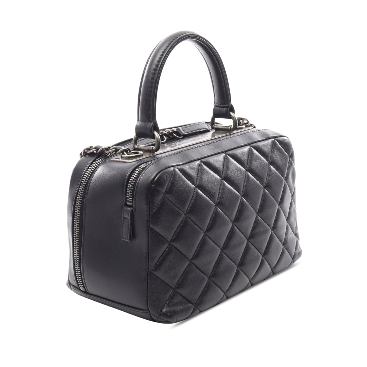 Chanel Small Quilted Calfskin Trendy CC Bowling Bag — Black