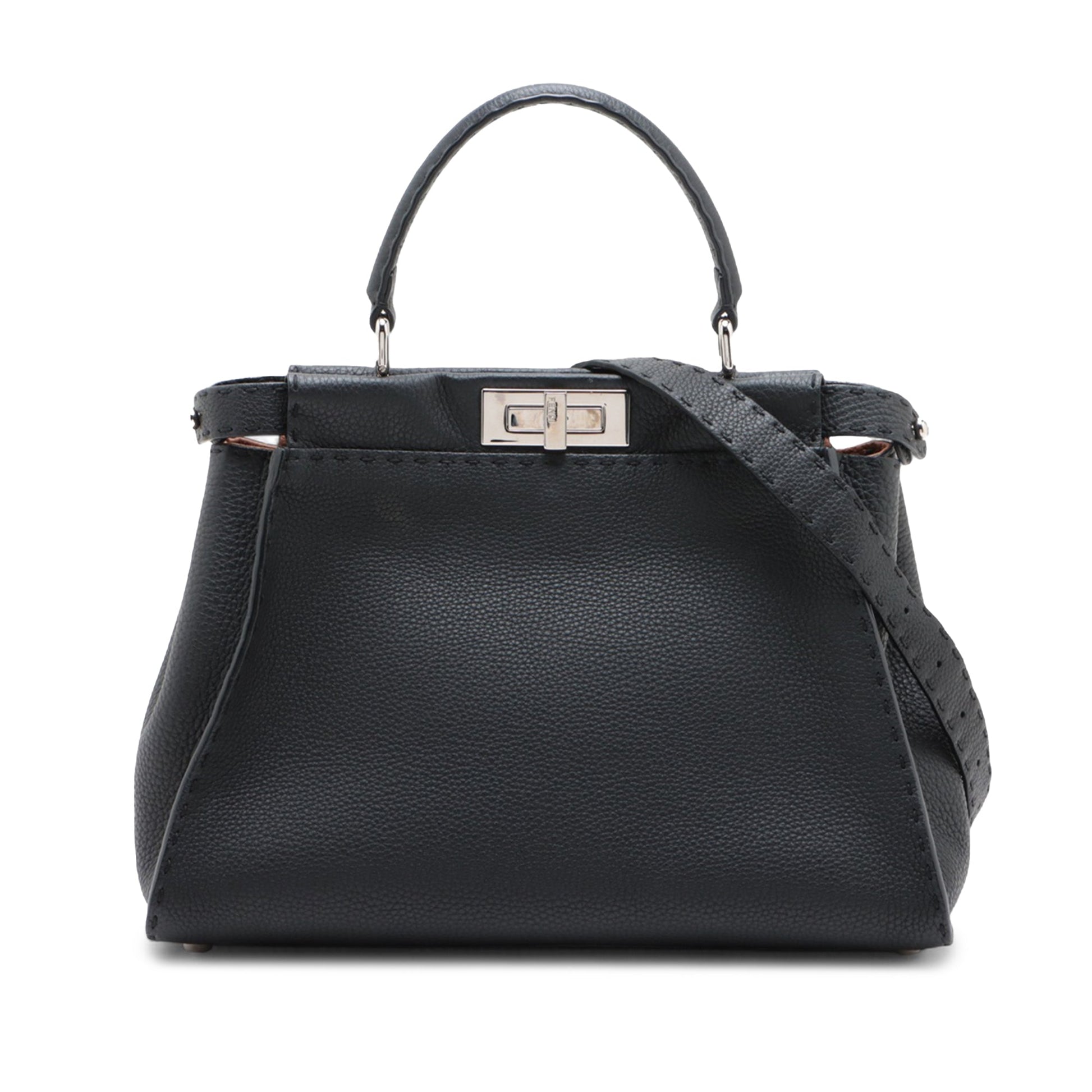 Fendi Medium Leather Selleria Peekaboo Iconic Satchel