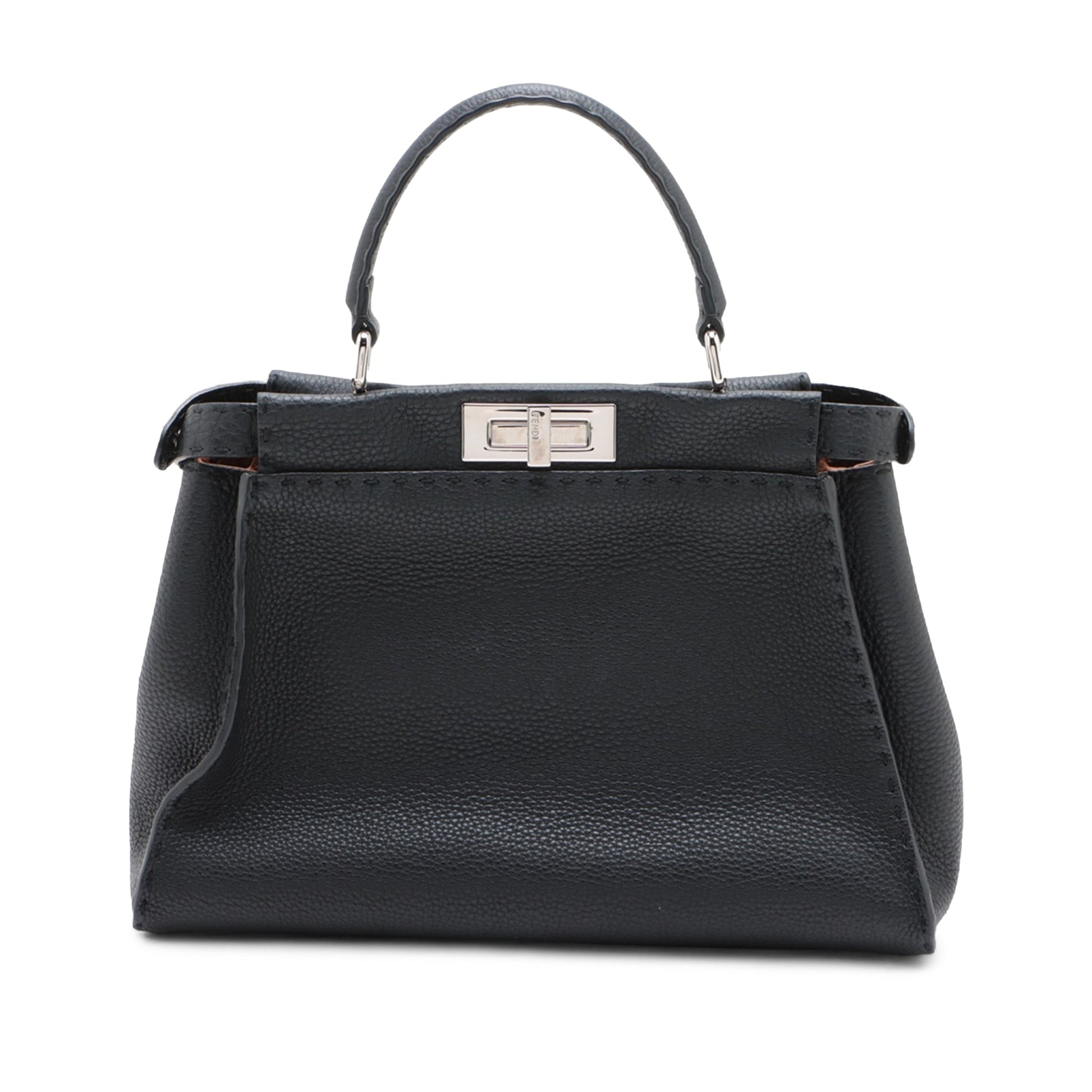 Fendi Medium Leather Selleria Peekaboo Iconic Satchel