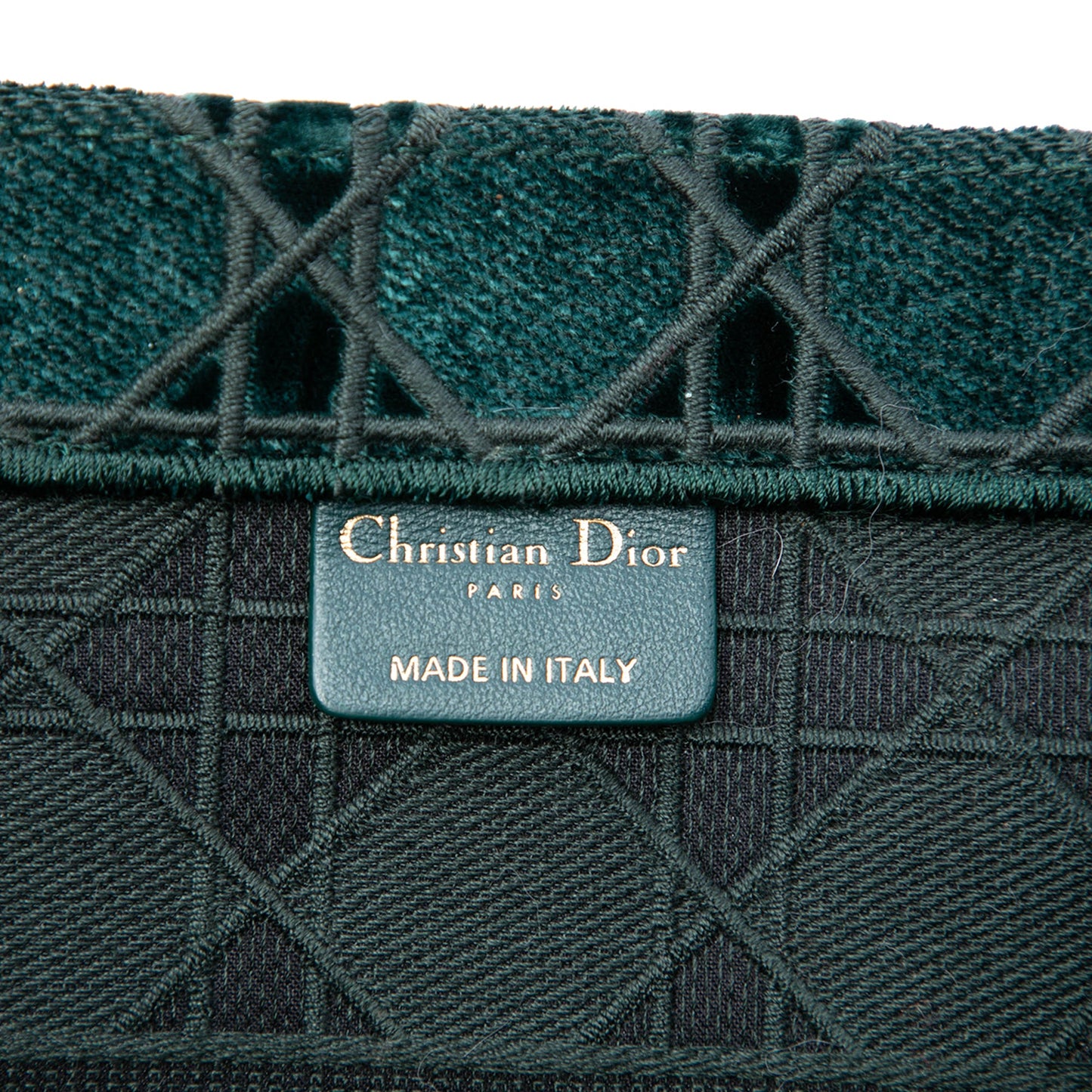Dior Medium Embroidered Velvet Cannage Book Tote