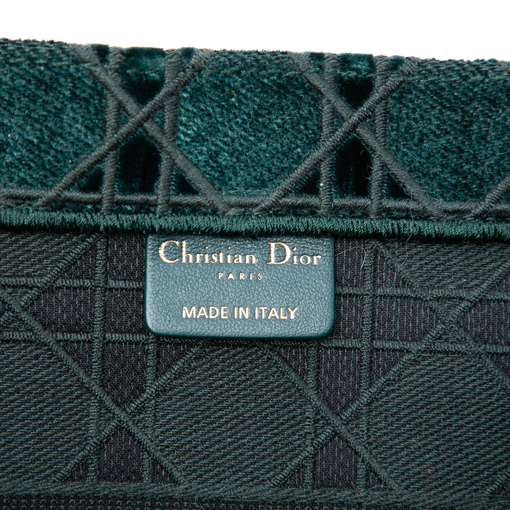 Dior Medium Embroidered Velvet Cannage Book Tote
