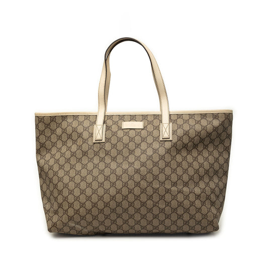 Gucci Large GG Supreme Tote — Beige