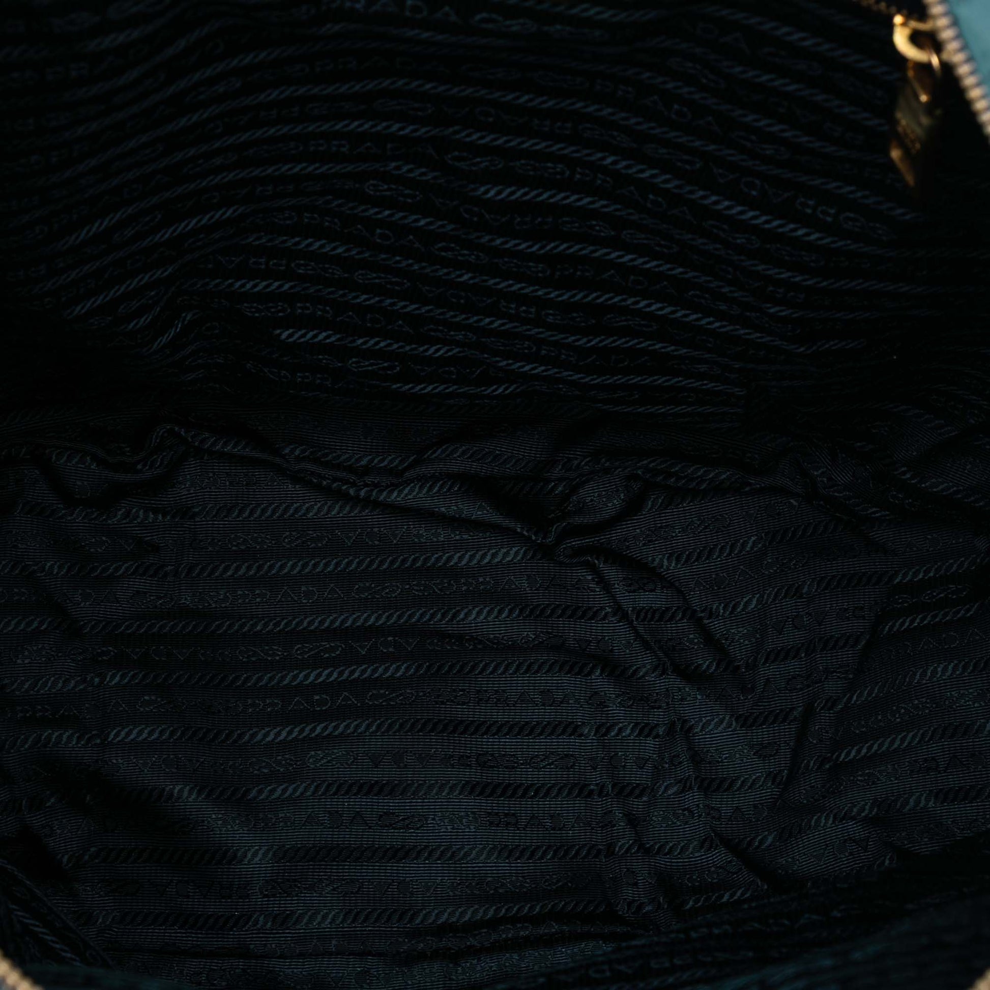Prada Saffiano Trimmed Tessuto Zip Top Convertible Tote