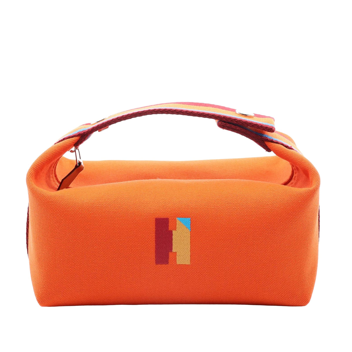 Hermès Small Toile Bride A Brac H Pavillon Case — Orange