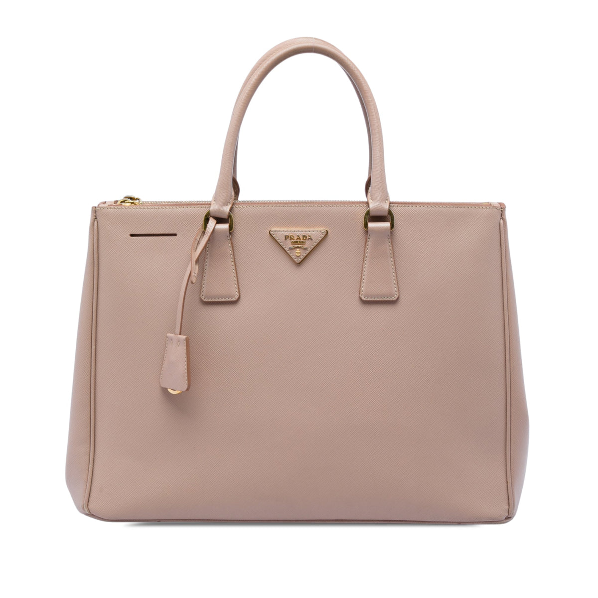 Prada Large Saffiano Lux Galleria Double Zip Satchel — Pink