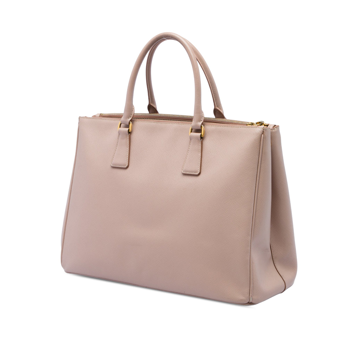 Prada Large Saffiano Lux Galleria Double Zip Satchel — Pink