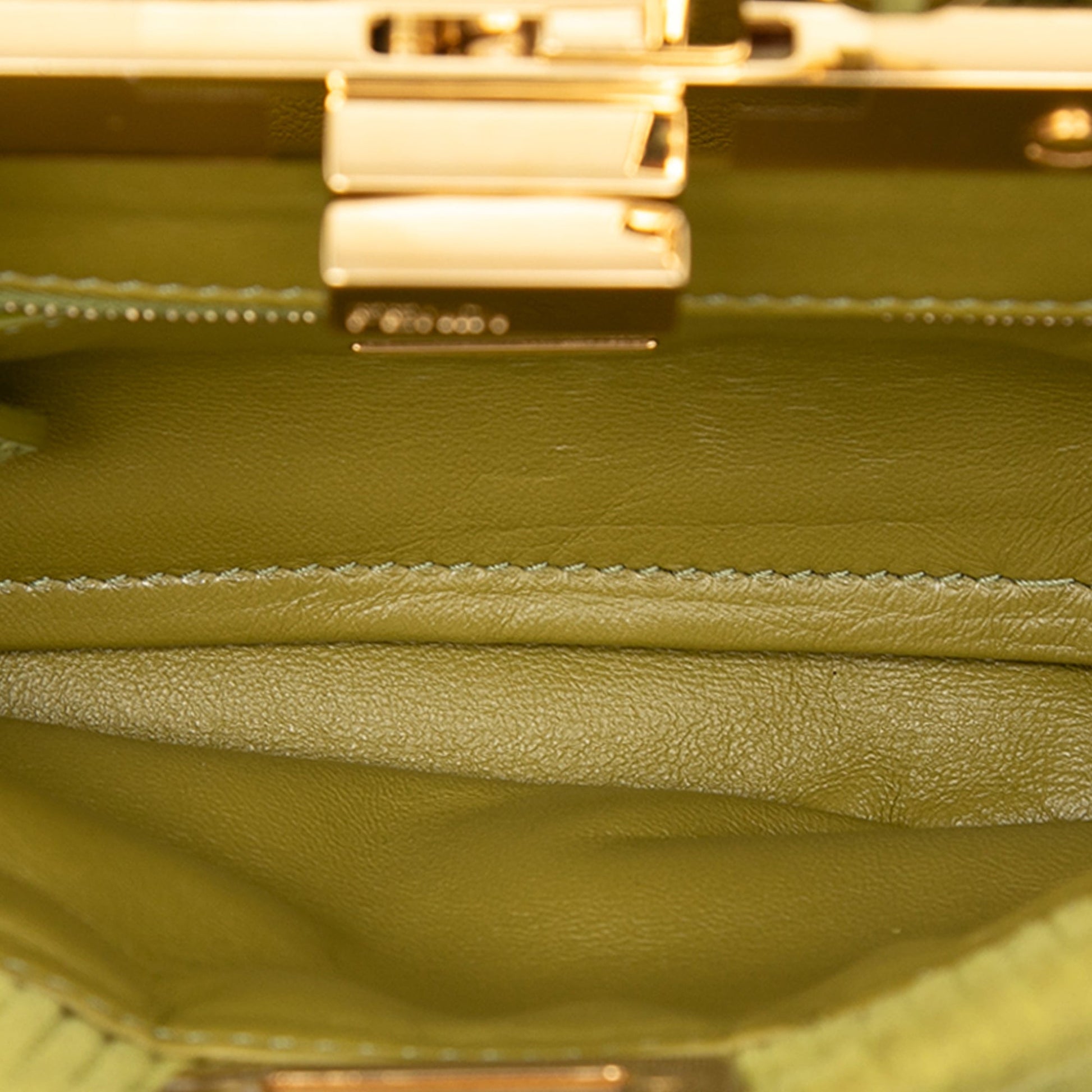 Fendi Small Embossed Suede Peekaboo Click Clutch on Chain