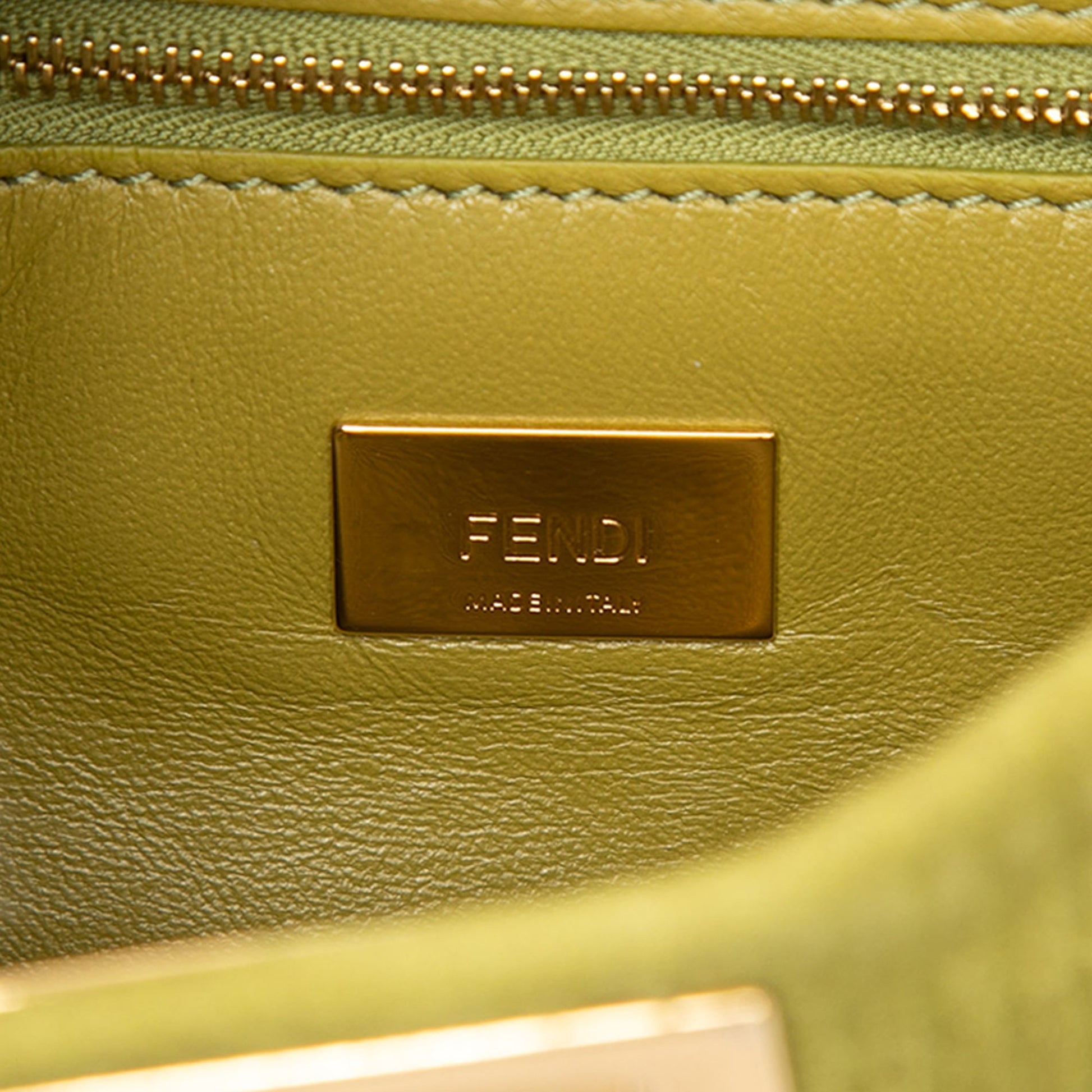 Fendi Small Embossed Suede Peekaboo Click Clutch on Chain
