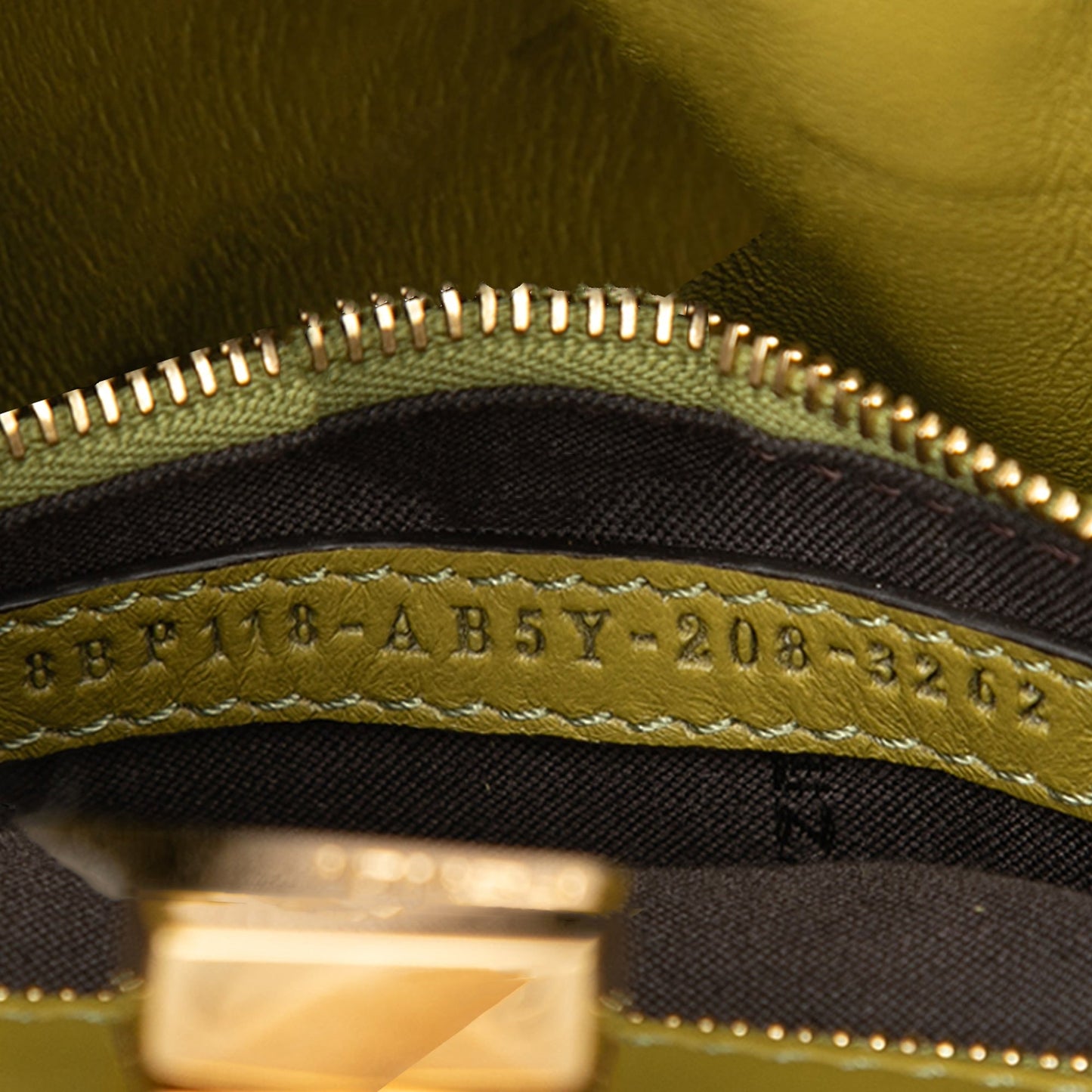 Fendi Small Embossed Suede Peekaboo Click Clutch on Chain
