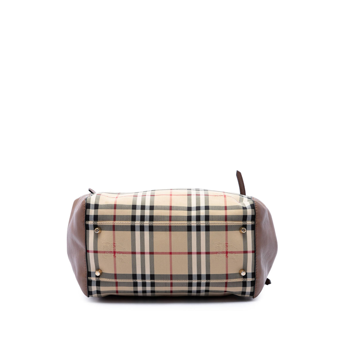 Burberry Small Haymarket Check Coated Canvas and Calfskin Canterbury Tote