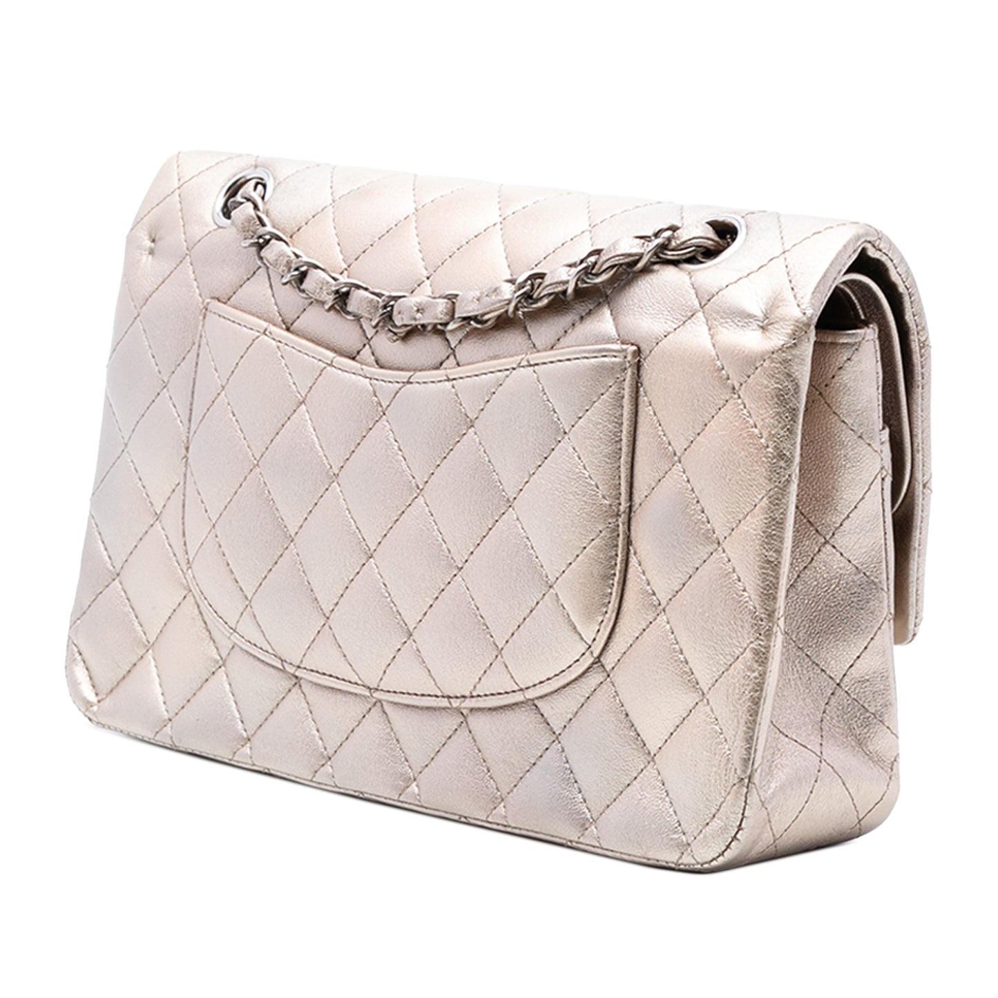 Chanel Medium Classic Metallic Lambskin Double Flap
