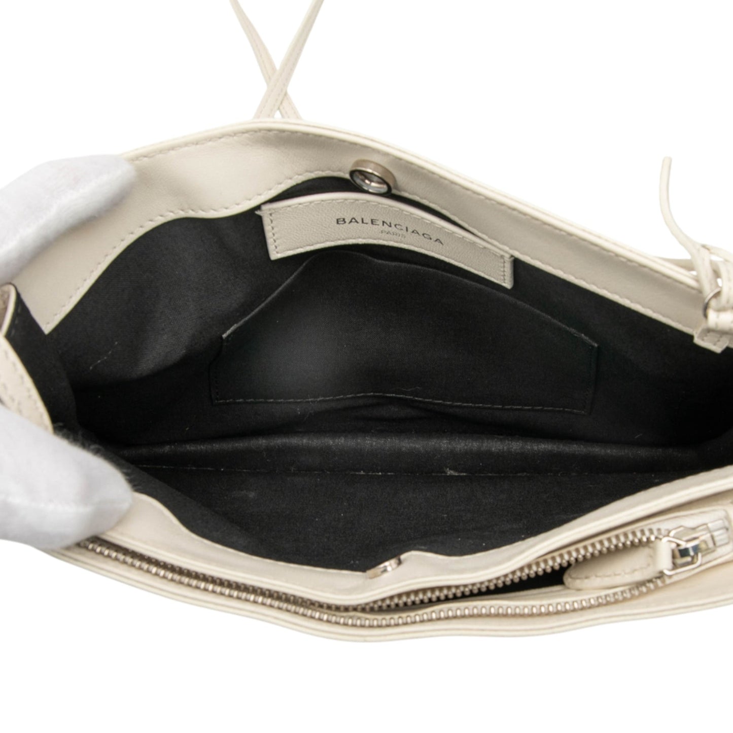 Balenciaga Leather Perforated Logo Navy Pochette Crossbody