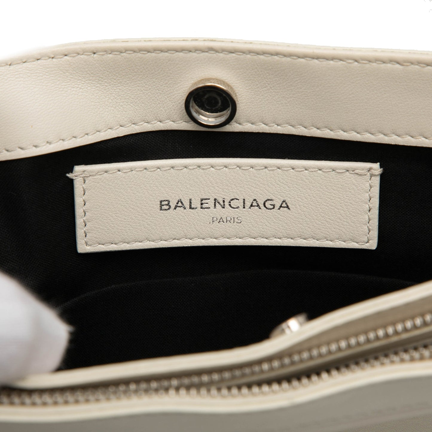 Balenciaga Leather Perforated Logo Navy Pochette Crossbody