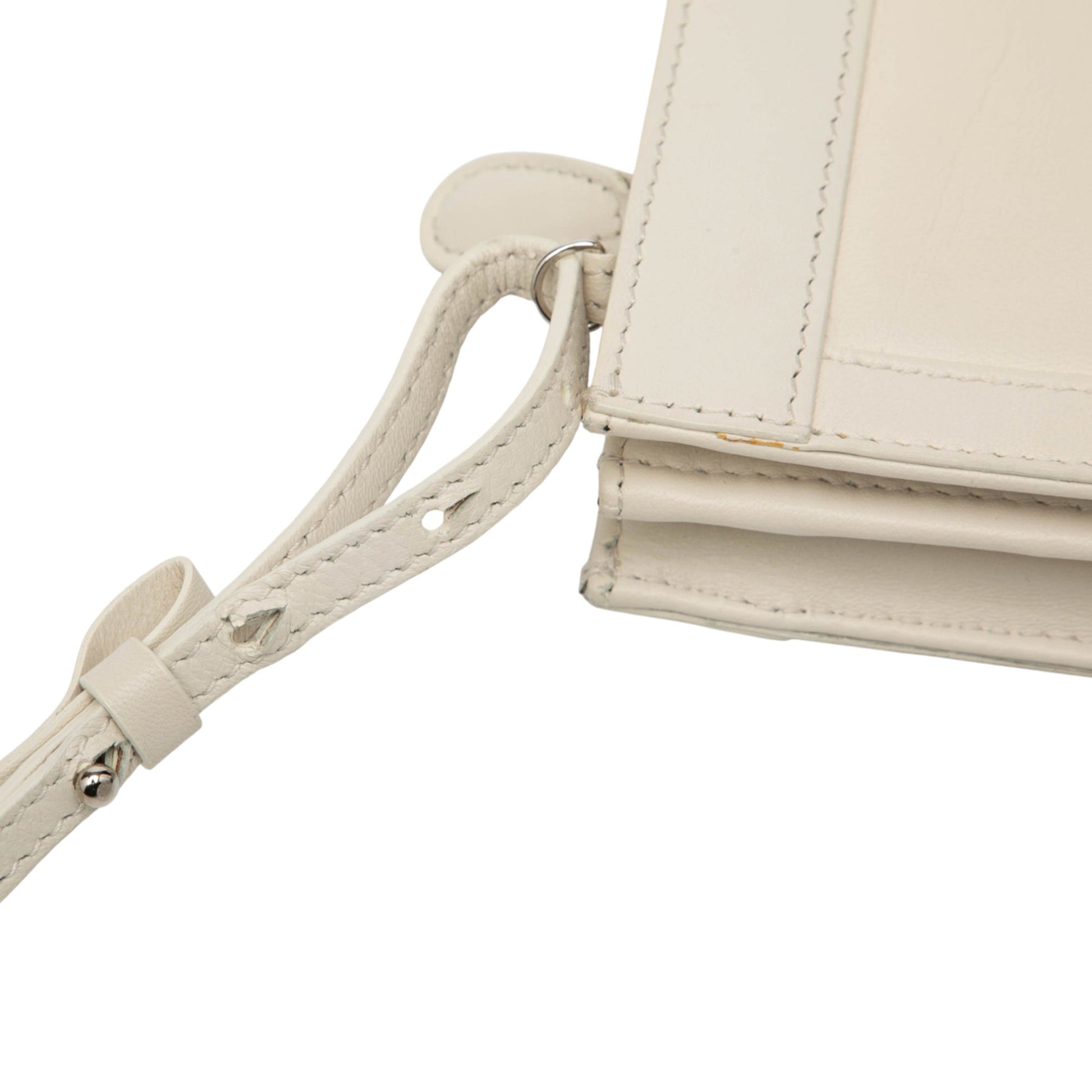 Balenciaga Leather Perforated Logo Navy Pochette Crossbody