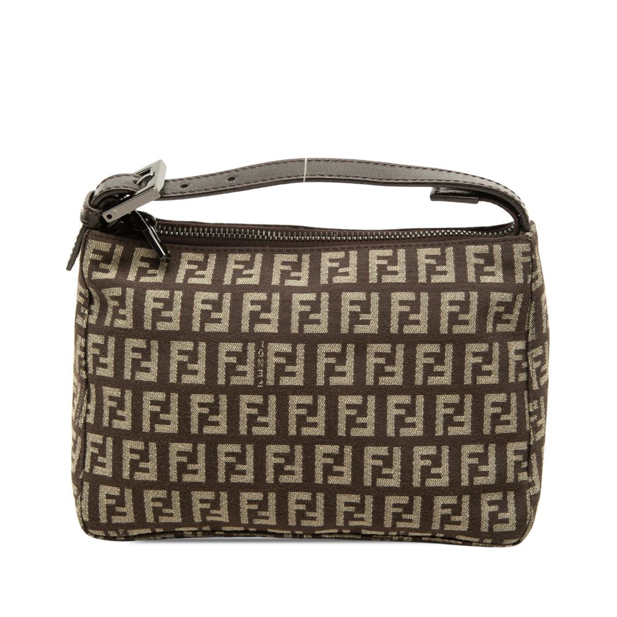 Fendi Zucchino Canvas Handbag — Brown