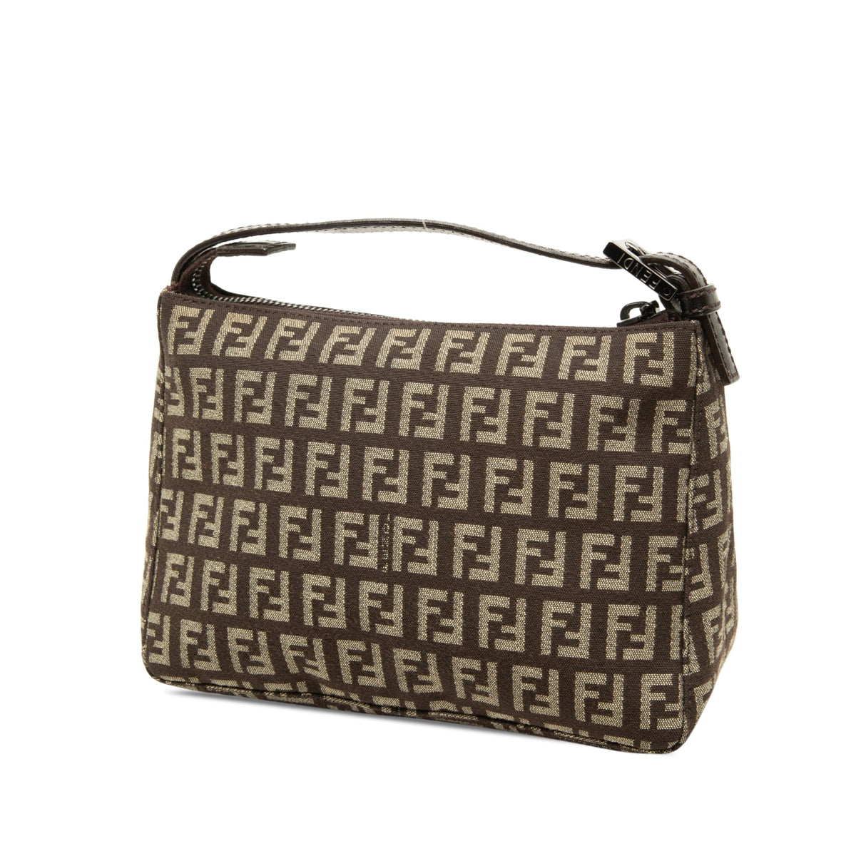 Fendi Zucchino Canvas Handbag — Brown