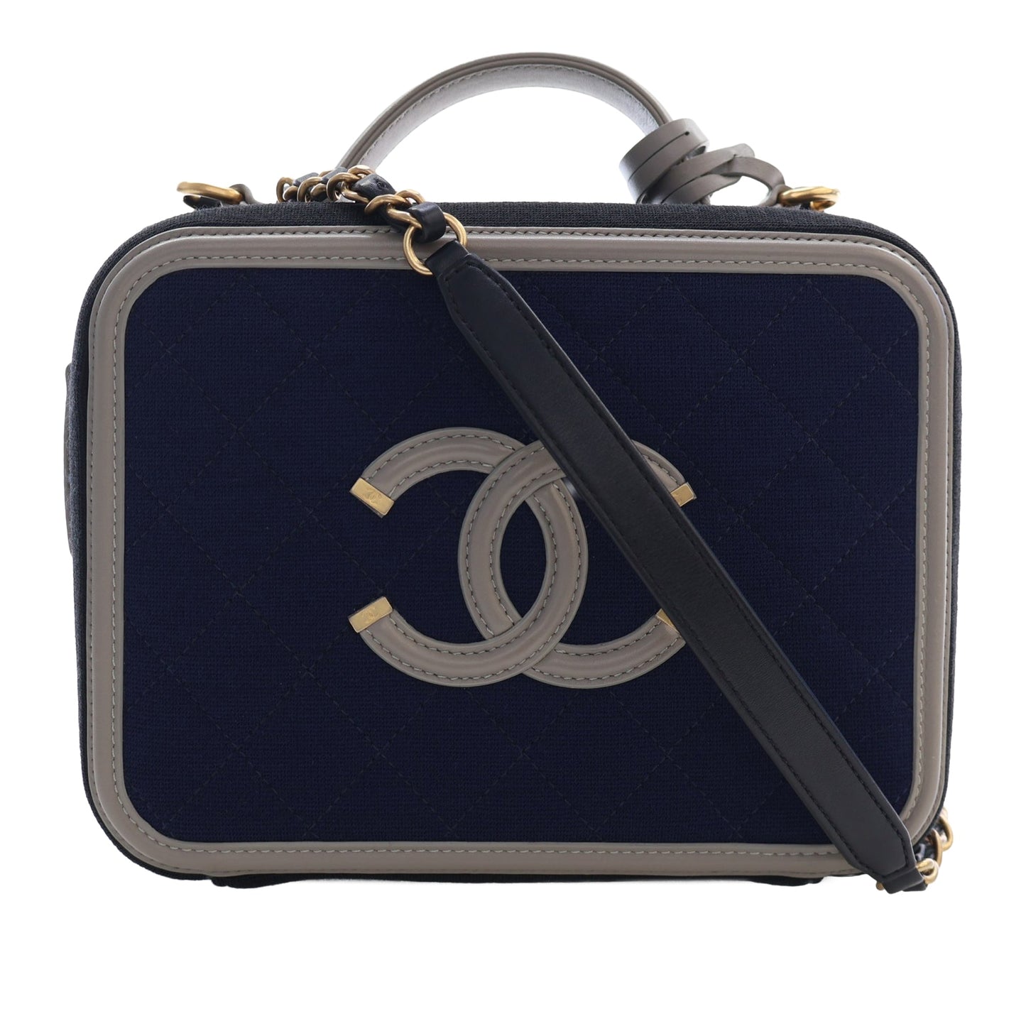 Chanel Medium Tricolor Jersey CC Filigree Vanity Case