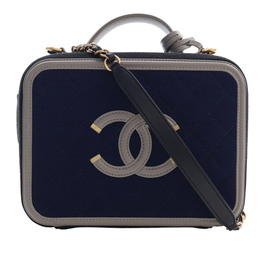 Chanel Medium Tricolor Jersey CC Filigree Vanity Case