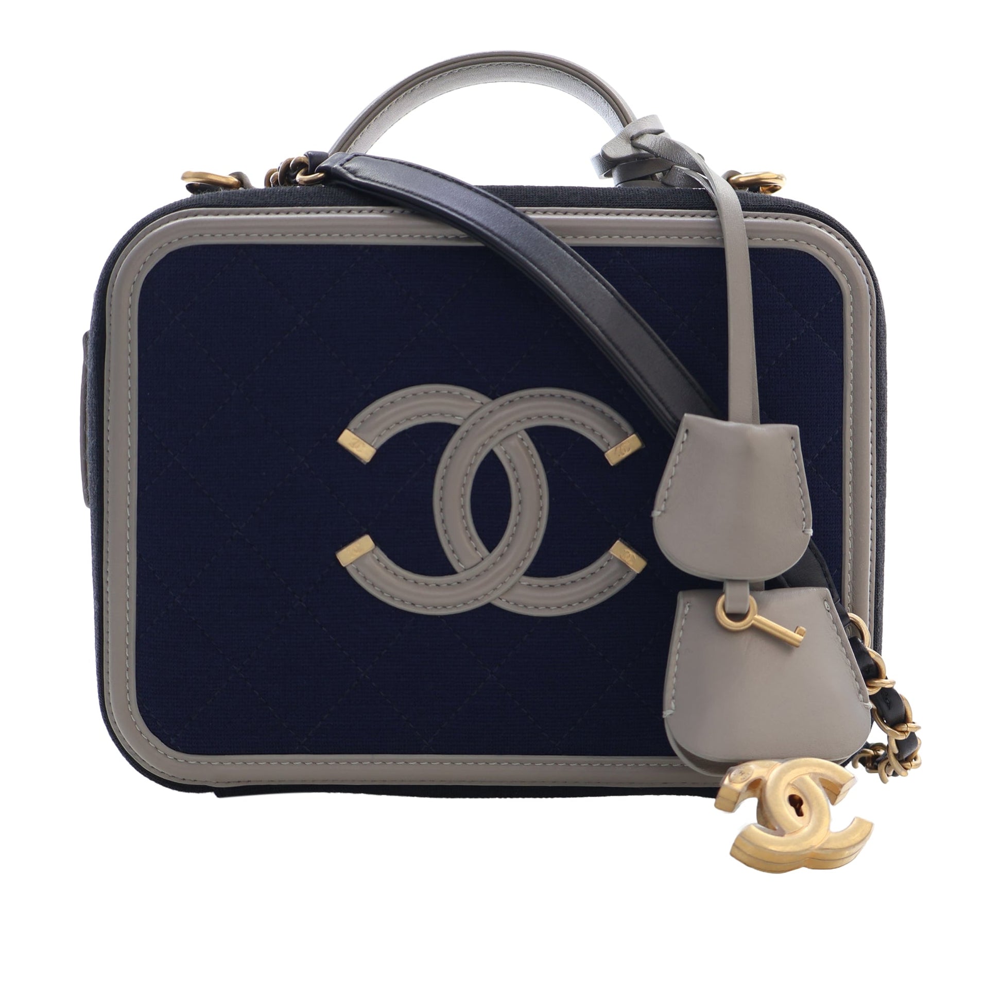 Chanel Medium Tricolor Jersey CC Filigree Vanity Case
