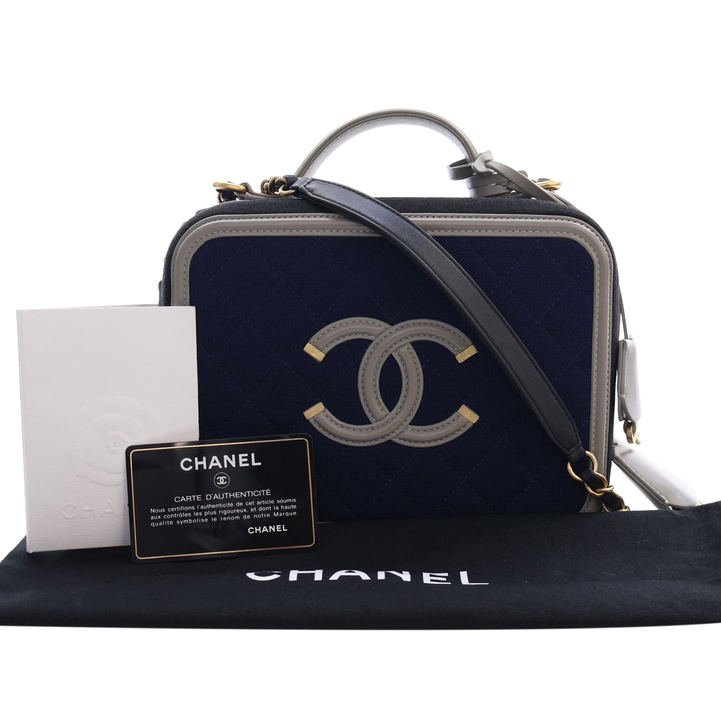 Chanel Medium Tricolor Jersey CC Filigree Vanity Case