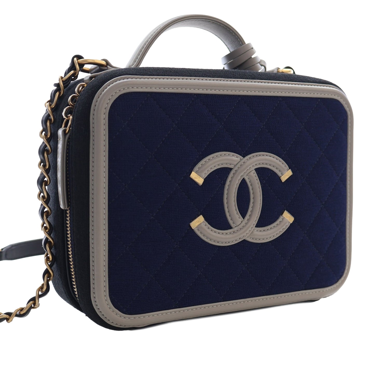 Chanel Medium Tricolor Jersey CC Filigree Vanity Case