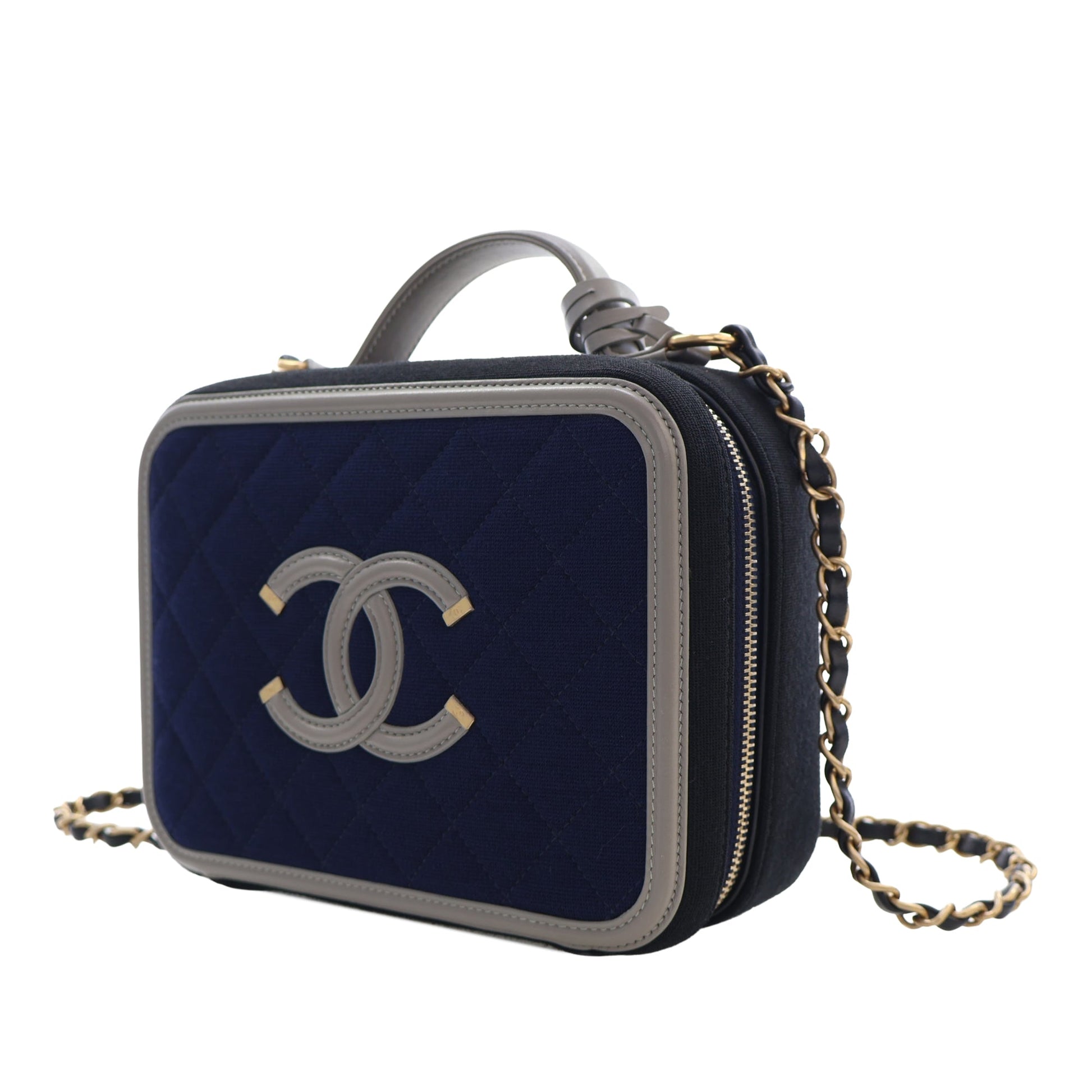 Chanel Medium Tricolor Jersey CC Filigree Vanity Case