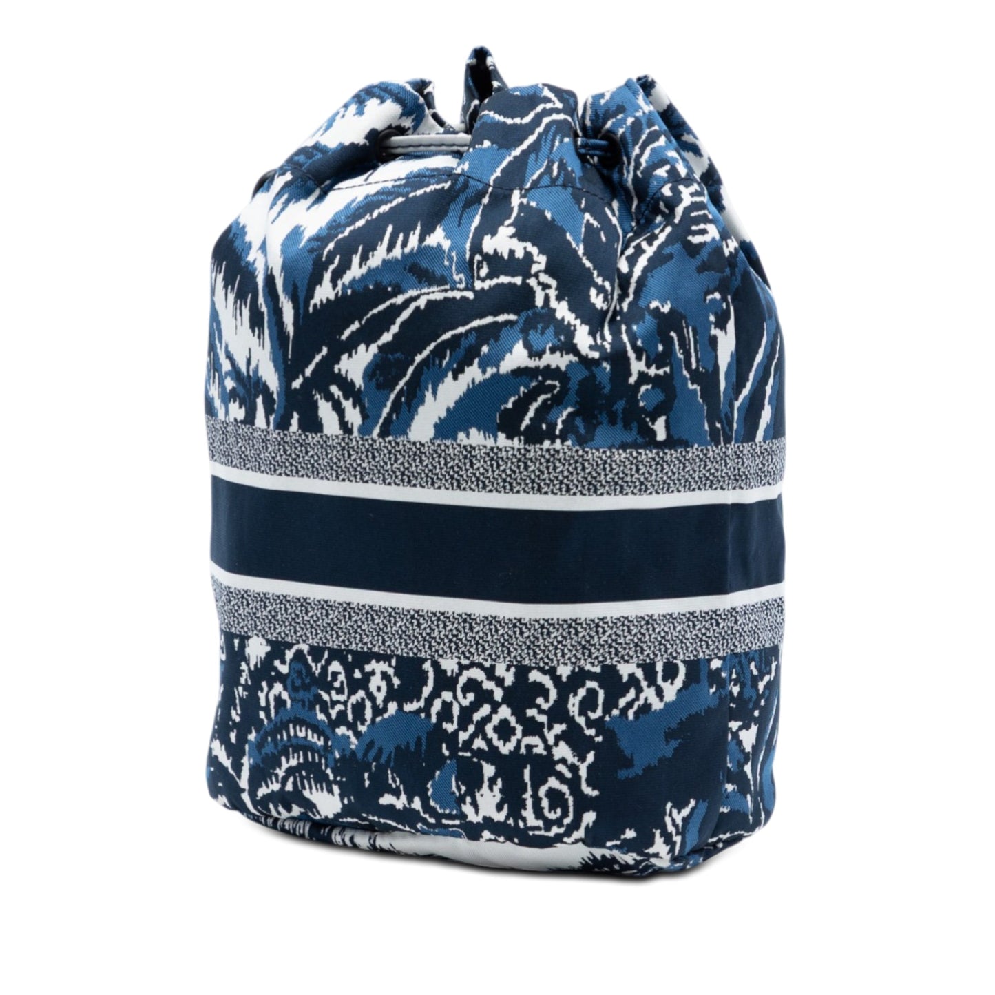 Dior Technical Fabric Embroidered Palm Tree Toile de Jouy DiorTravel Drawstring Pouch