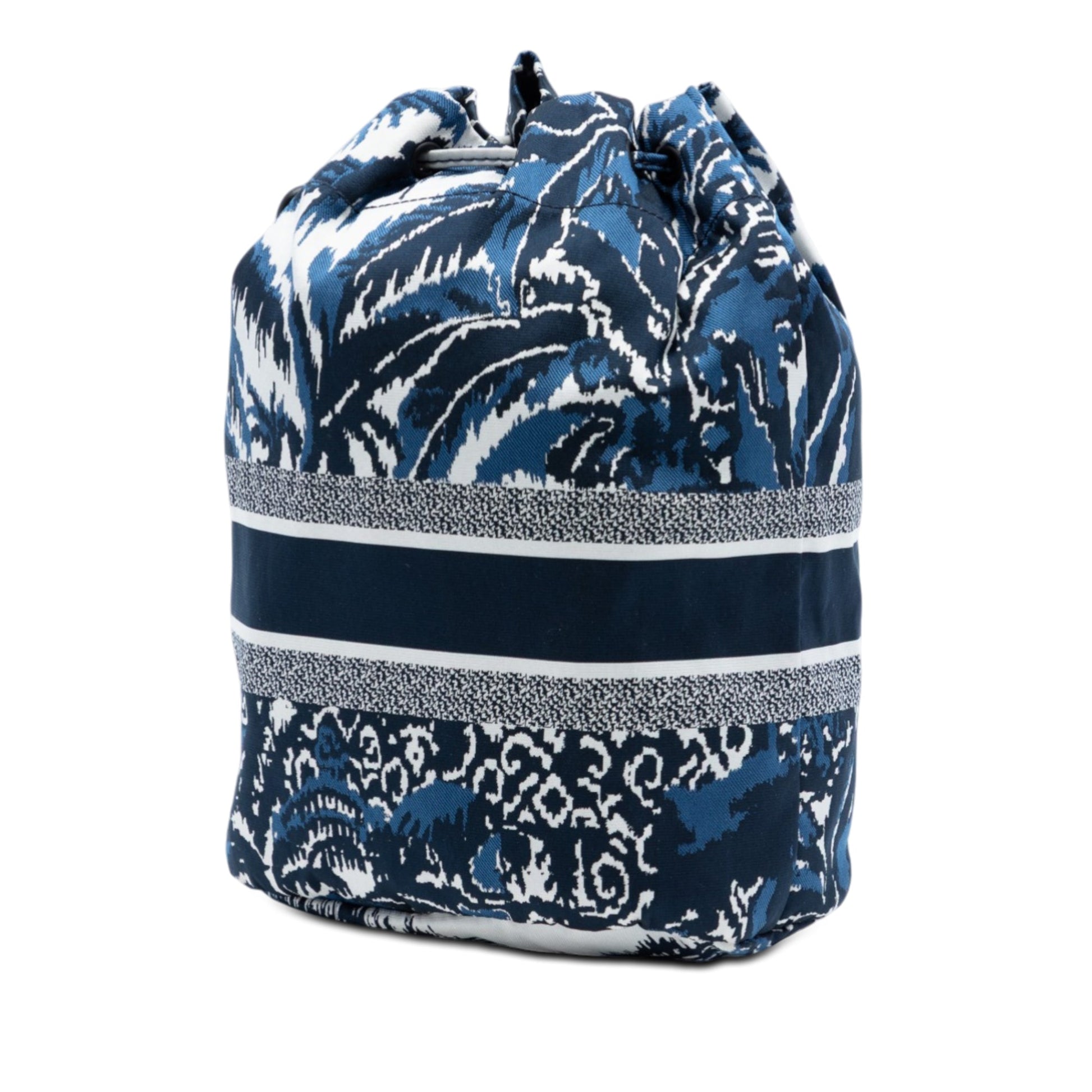 Dior Technical Fabric Embroidered Palm Tree Toile de Jouy DiorTravel Drawstring Pouch