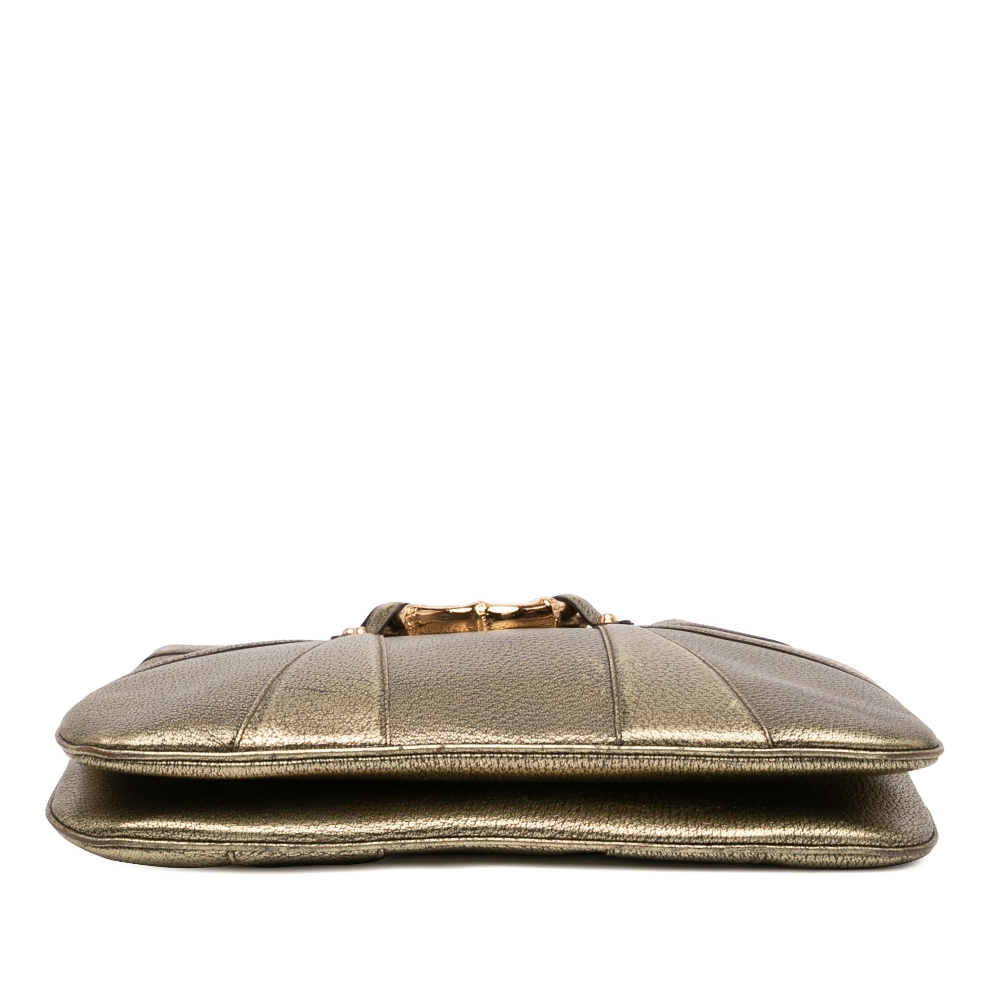 Gucci Metallic Calfskin Bamboo Ring Chain Shoulder Bag