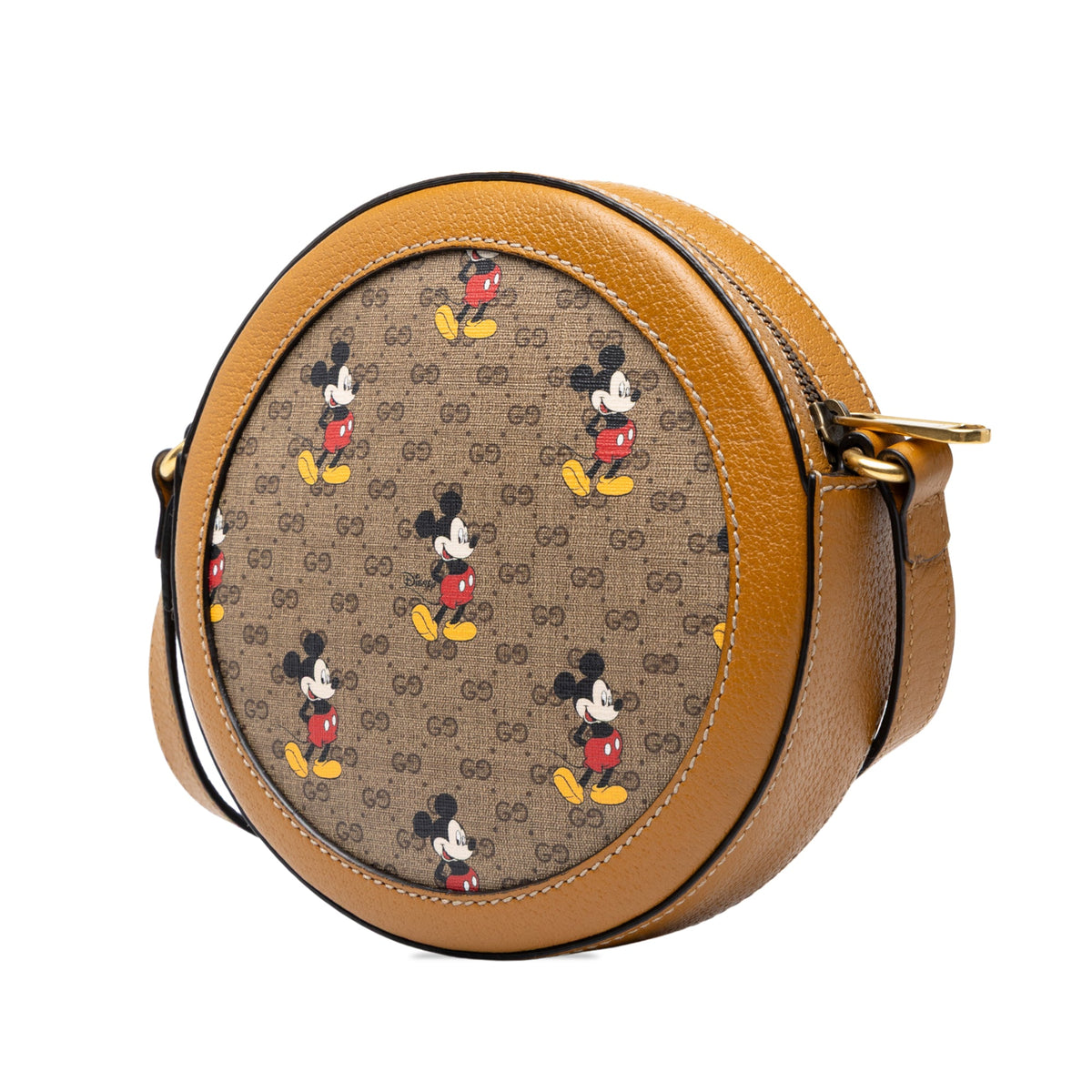 Gucci Disney Micro GG Supreme Mickey Mouse Round Crossbody — Beige