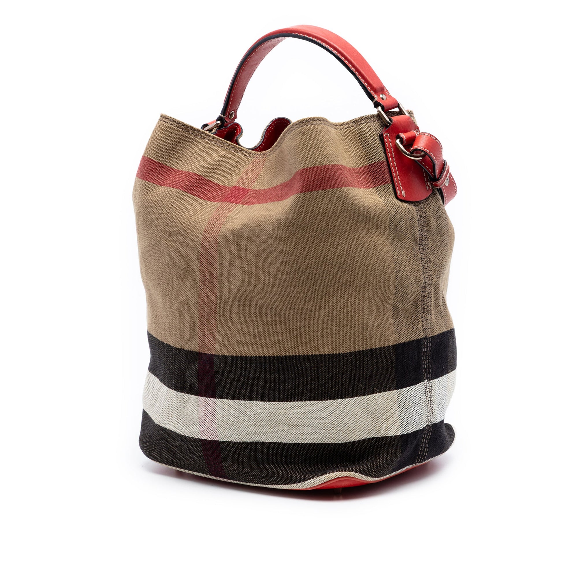 Burberry Medium Mega Check Canvas Ashby Bucket Bag