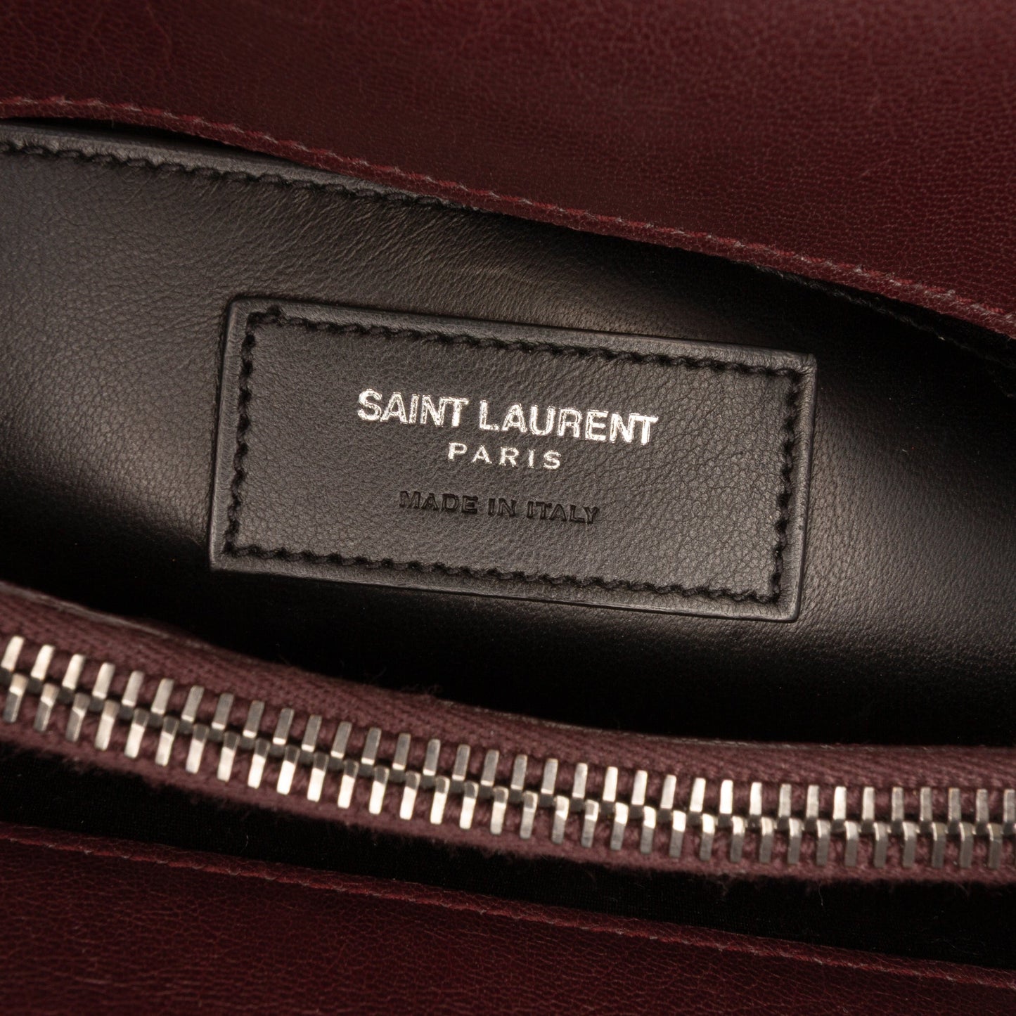 Saint Laurent Large Sheepskin Chevron Monogram College Satchel
