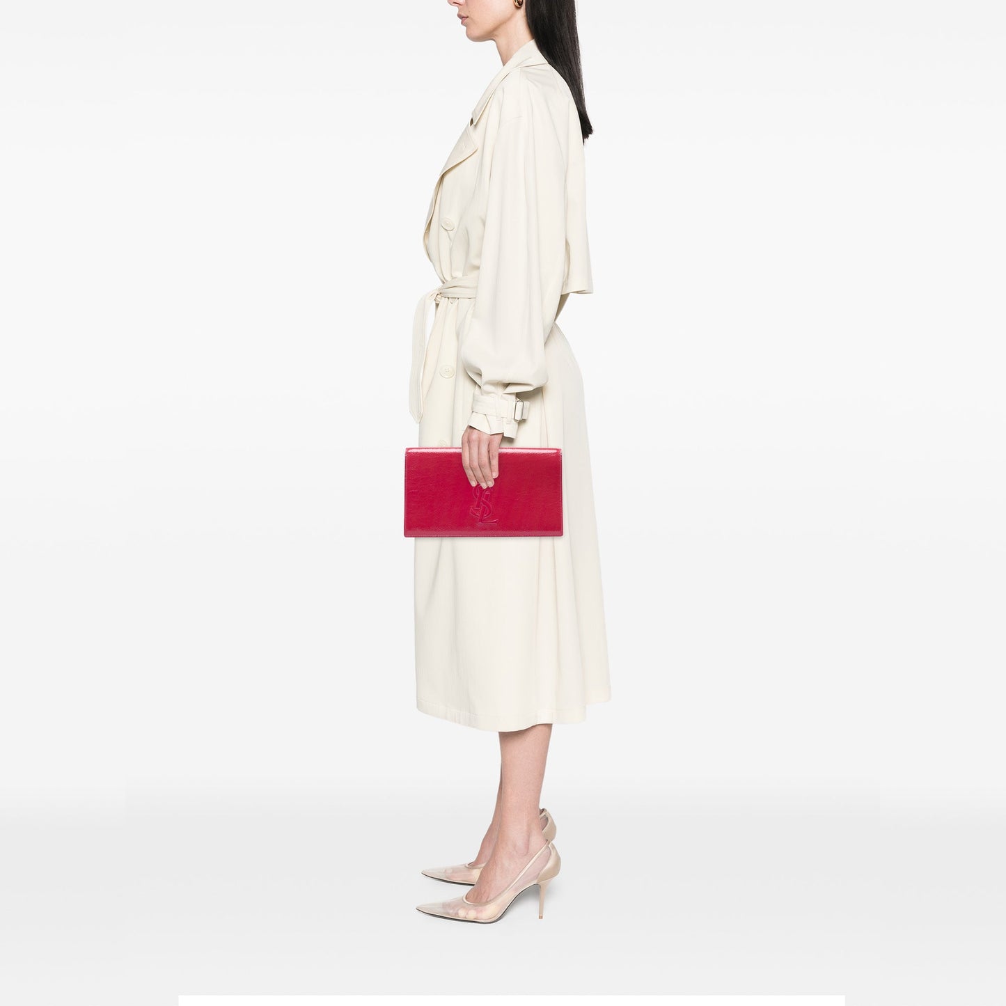 Saint Laurent Large Textured Patent Belle De Jour Clutch