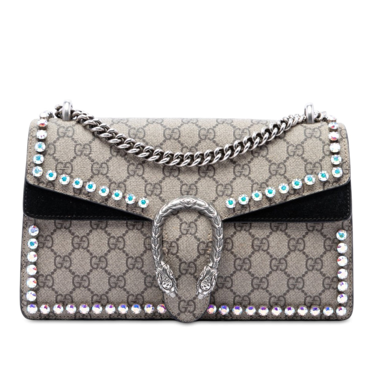 Gucci Medium GG Supreme Crystal Dionysus Shoulder Bag